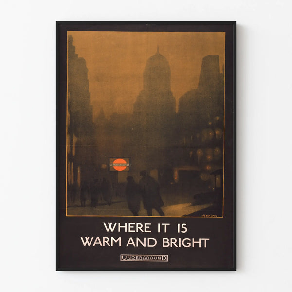 Vintage London Underground poster warm and bright