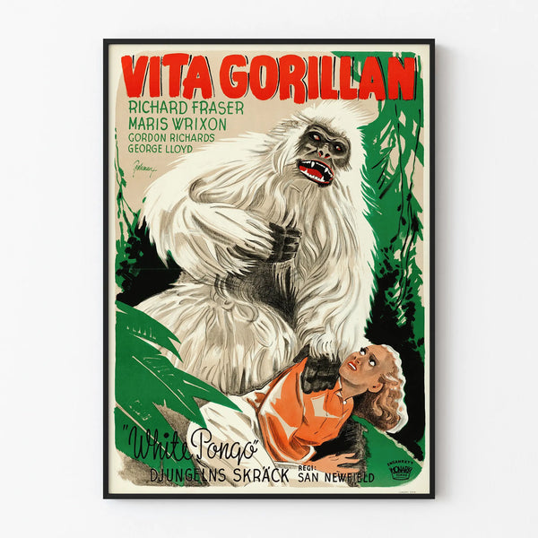 Vintage Jungle Film Poster White Pongo Wall Decoration