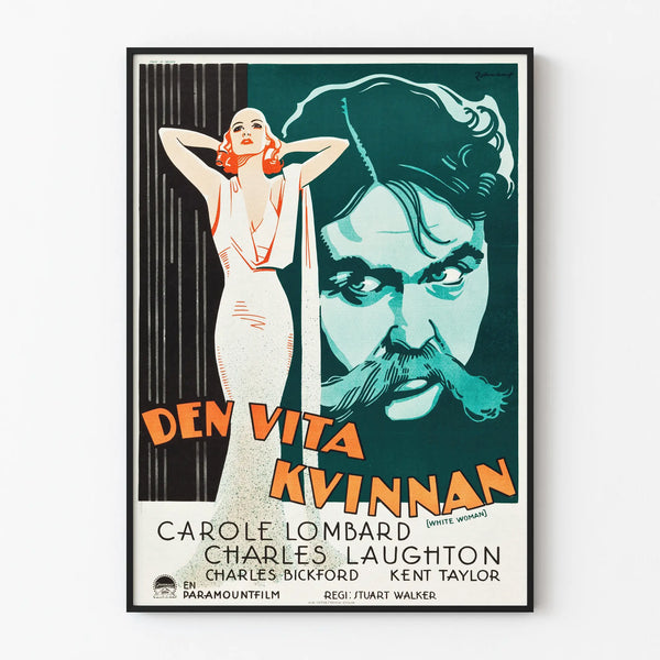 Vintage poster of the film Den Vita Kvinnan - Retro wall decoration