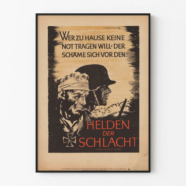 Vintage German wall decoration poster - Heroes of the Battle