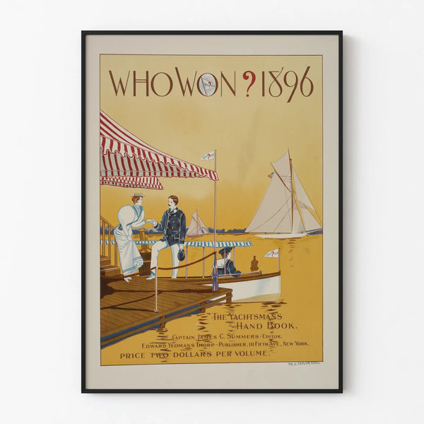 Vintage poster 1896 Who Won - Retro nautical wall decoration