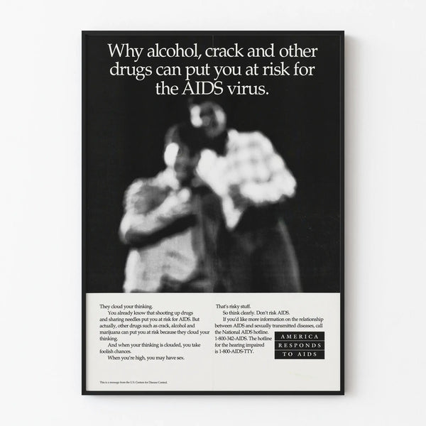Educational Poster on the Risks of AIDS Related to Alcohol and Drugs