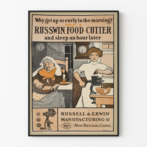 Vintage Russwin Food Cutter Poster for Wall Decoration in the Kitchen