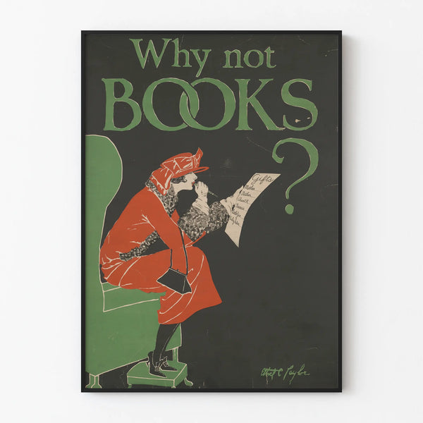 Vintage Poster Why Not Books - Literary Wall Decoration