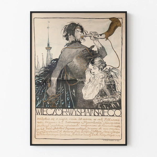 Vintage artistic poster dressed in medieval style
