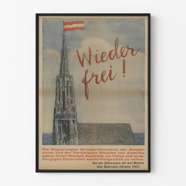 Vintage Wieder frei historical poster for wall decoration