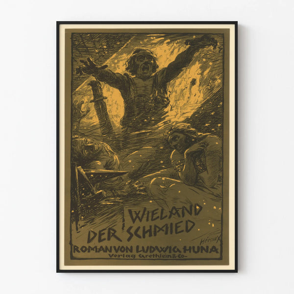 Vintage poster Wieland the blacksmith - Roman wall decoration Ludwig Huna