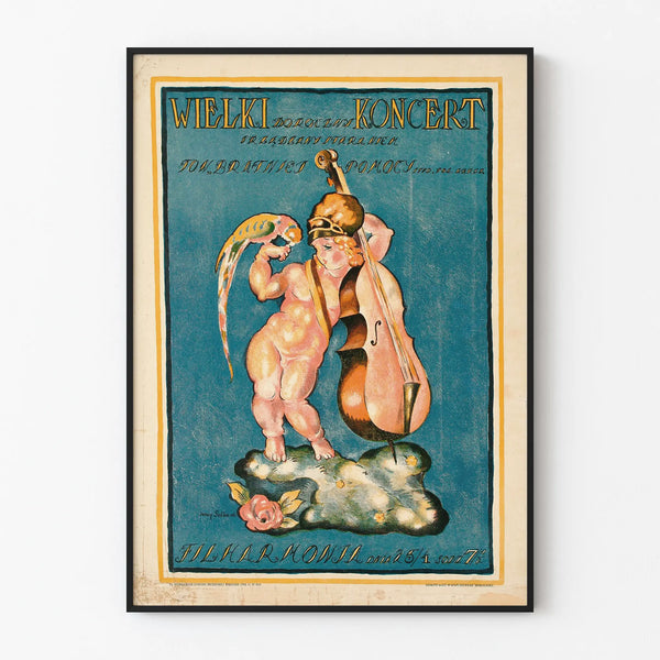 Annual Concert Poster with Cupid and Cello