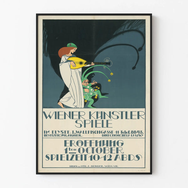 Vintage Wiener Künstler Spiele Poster for Wall Decoration