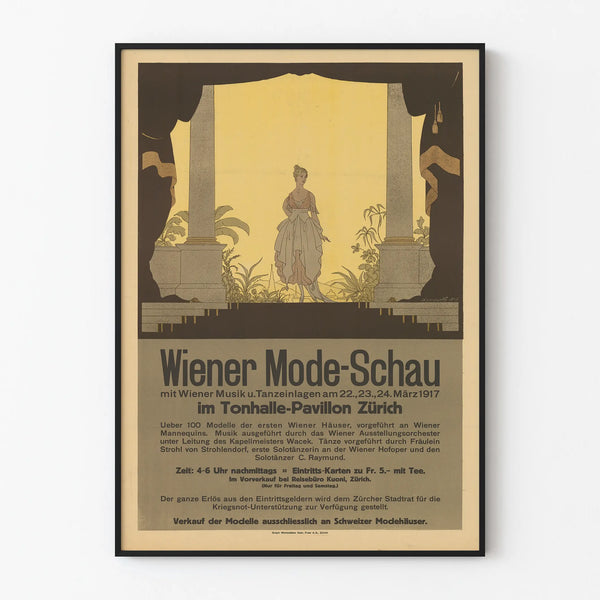 Vintage Wiener Fashion Show Poster 1917 for wall decoration