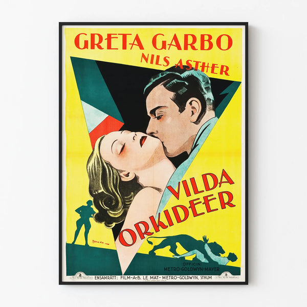 Vintage Cinema Poster Greta Garbo Orchids Wild