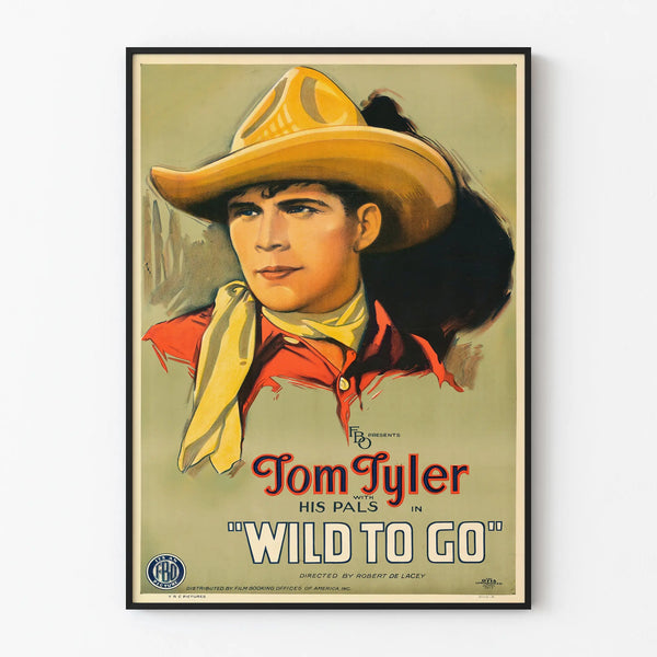 Vintage Western Poster Tom Tyler Wild To Go