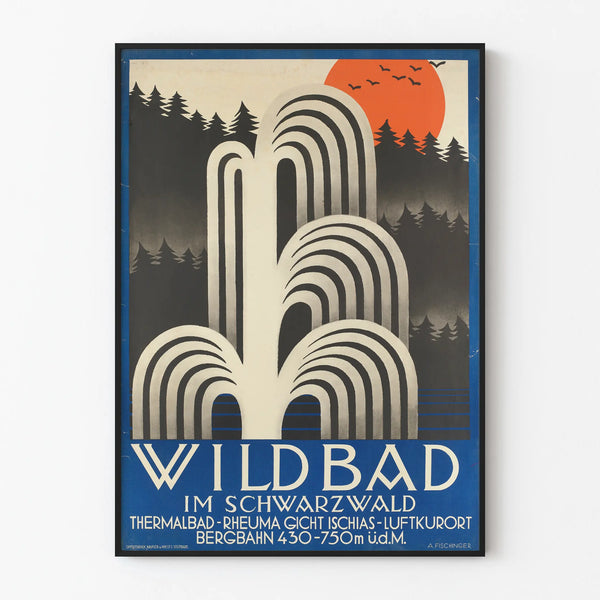 Vintage Poster of Wildbad im Schwarzwald in the Black Forest