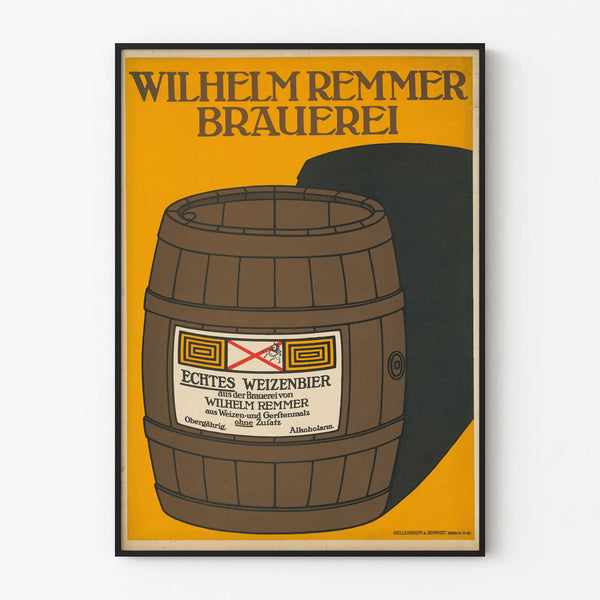Vintage Wilhelm Remmer Brewery Poster - Wall Decoration Beer Barrel