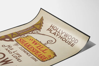 Vintage poster of William Shakespeare Hollywood Playhouse theater