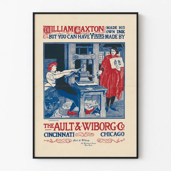 Vintage poster advertising Ault & Wiborg inks for wall decoration