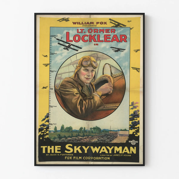 Vintage poster Lt. Ormer Locklear The Skywayman wall decoration