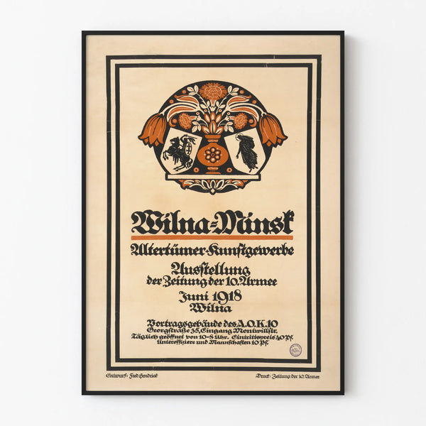 Vintage poster for the Wilna Minsk artistic exhibition 1918