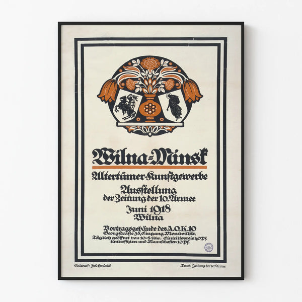 Vintage poster for the art crafts exhibition Wilna Minsk 1918