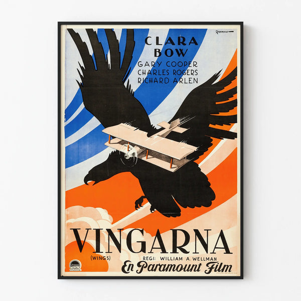 Vintage Wings Poster - Retro Cinema Wall Decoration