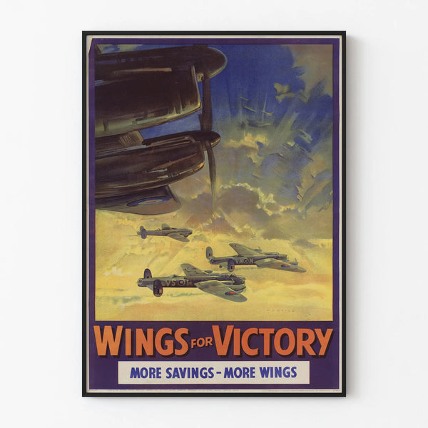 Vintage Wings for Victory Decorative Poster - Warplanes