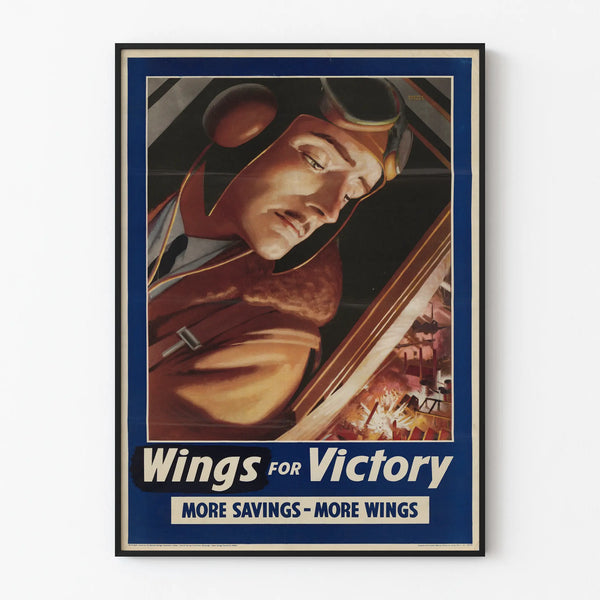 Vintage poster Wings for Victory - Retro aviation wall decoration