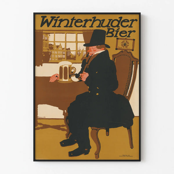 Vintage Winterhuder Bier Poster - Retro Wall Decoration