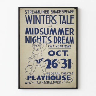 Vintage Poster for Winter's Tale and Midsummer Night's Dream Theater