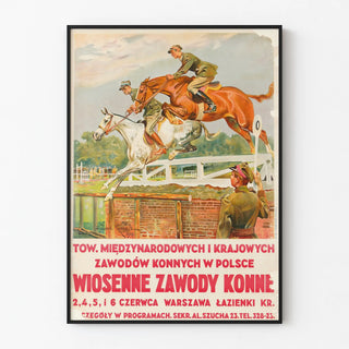 Vintage poster of equestrian competition Wiosenne Zawody Konne