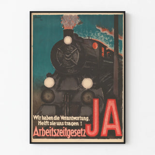 Vintage German Poster on the Work Time Law