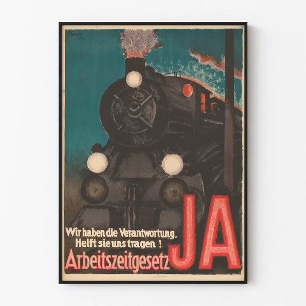 Vintage German Poster on the Work Time Law