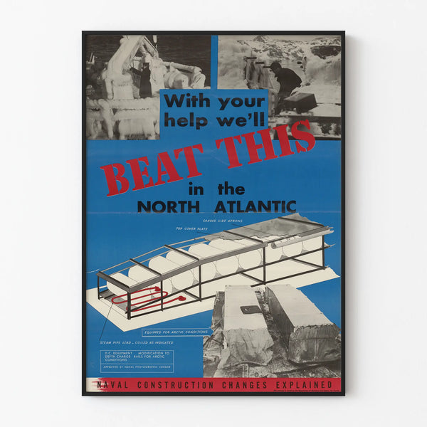 Vintage Military Poster Inspired by North Atlantic - With your help, we will conquer