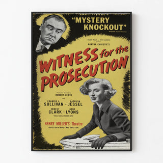 Vintage Poster of Witness for the Prosecution by Agatha Christie