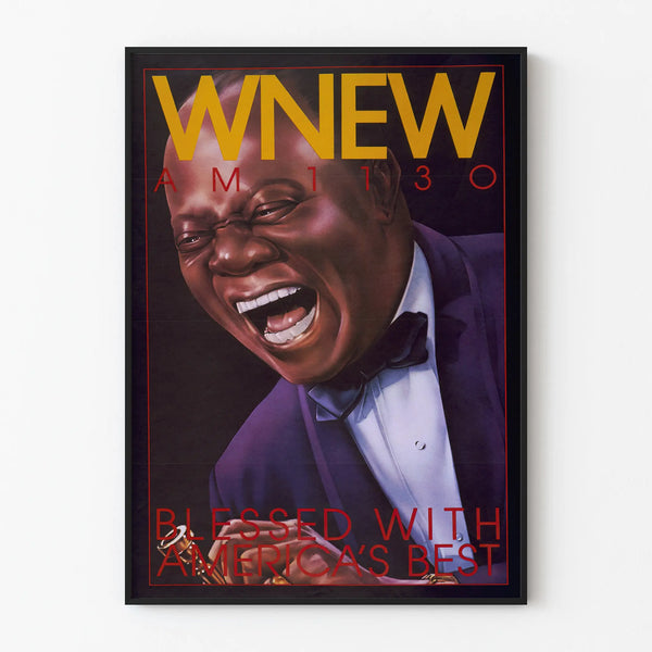 Poster WNEW AM 1130 Chicago Jazz - Expressive Portrait of a Musician