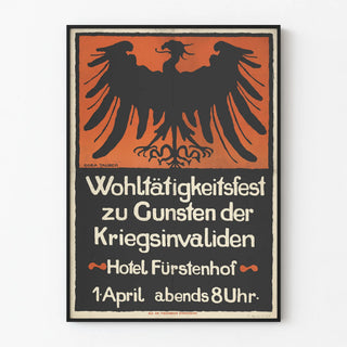 Vintage charity event poster for war invalids