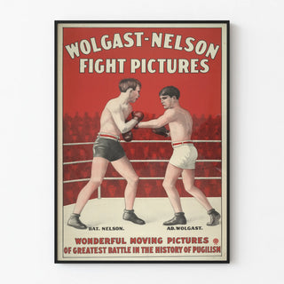 Vintage Poster Boxing Wolgast vs Nelson