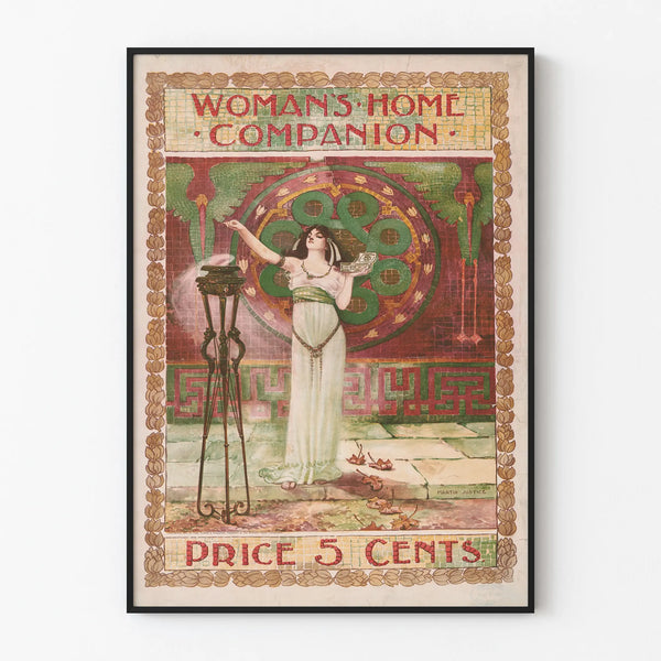 Vintage poster Woman's Home Companion style mosaic Art Deco