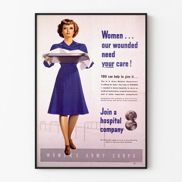 Vintage Poster of Women's Army Corps - Female Medical Recruitment Poster