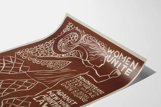 Vintage Poster Women Unite - Protest Against Abortion Laws in New York