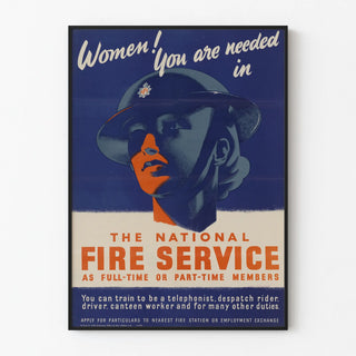 Vintage Recruitment Poster for the National Fire Service