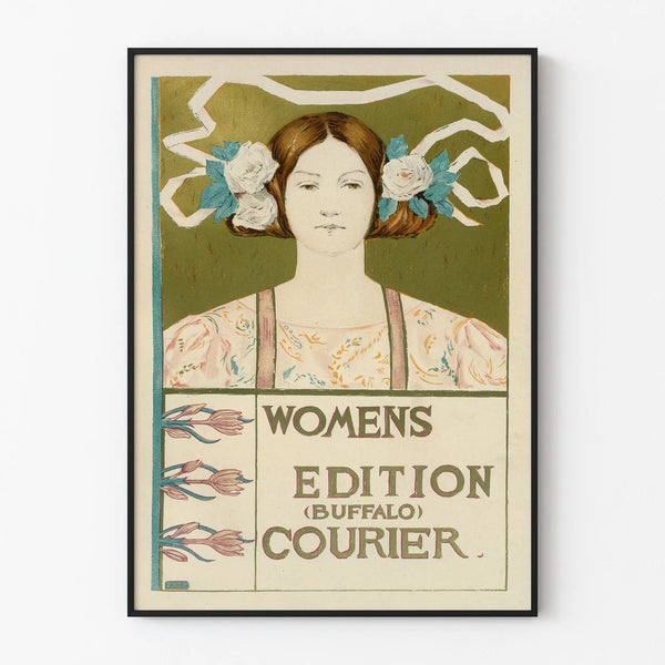 Art Nouveau Poster Women's Edition Buffalo Courier for Vintage Wall Decoration