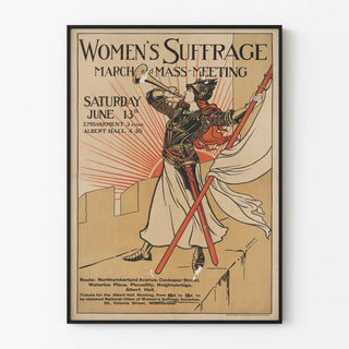 Vintage Poster Women's Suffrage - March and Feminist Gathering