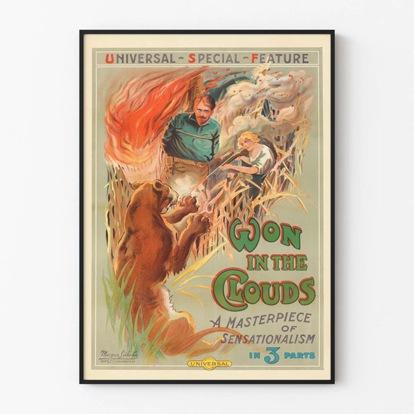 Vintage Poster 'Won in the Clouds' - Retro Wall Decoration