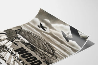 Vintage Military Poster - Wooden Shelter for Airplanes