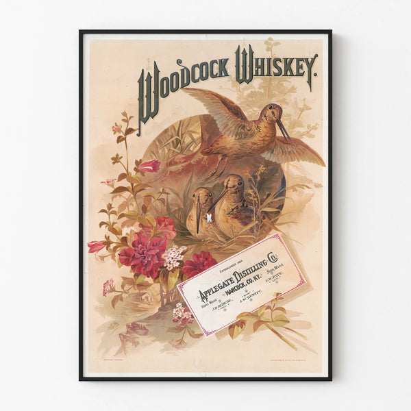 Vintage Woodcock Whiskey Poster Retro Wall Decoration
