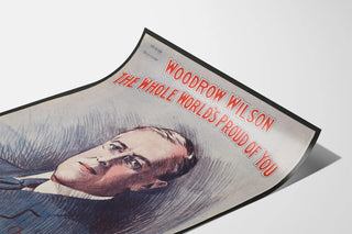 Vintage poster of Woodrow Wilson portrait and tribute