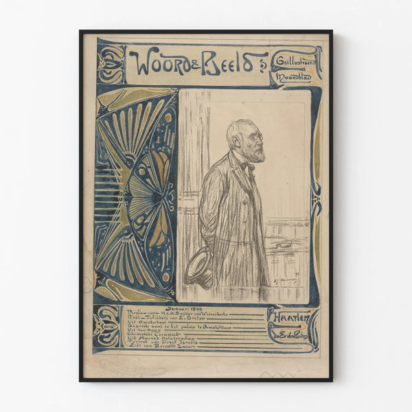 Vintage decorative poster Woord & Beeld illustrated 1896