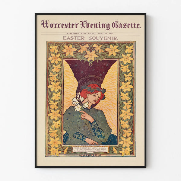 Vintage Easter Souvenir Poster - Antique Magazine Wall Decoration