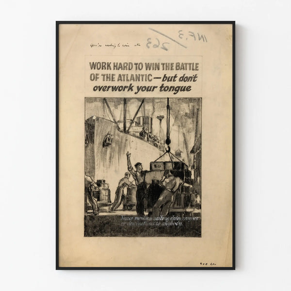 Vintage poster maritime wall decoration Work Hard to Win