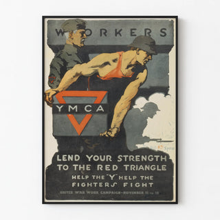 Vintage poster of Workers YMCA and the Red Triangle